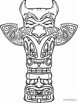 Totem Clipart Poles Coloring Pole Pages Library Draw Easy sketch template