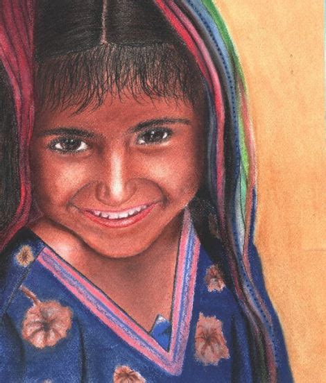 indian girl indien maedchen zeichnung kind von susanne kunstnet