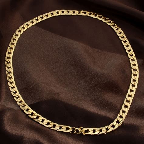 gold plated mm men chain  necklace jewelry  banggood