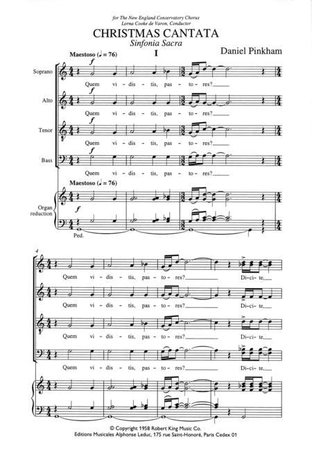christmas cantata satb  daniel pinkham   choral score