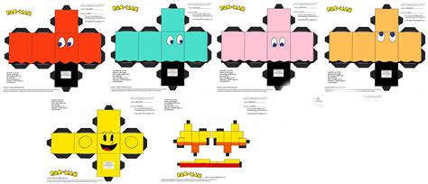 pac man characters cubeecrafts  character ideas pacman paper