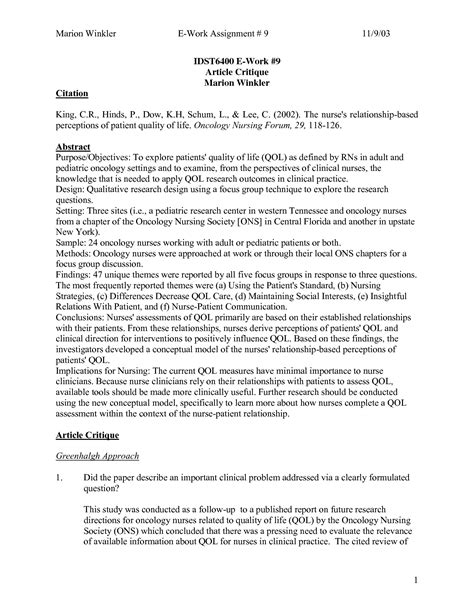 critiquing qualitative research essay application critiquing