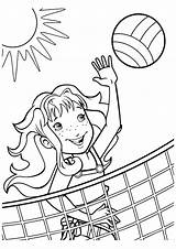 Coloring Pages Sports Volleyball Girls Sunset Girl Themed Faces Shimmer Printable Face Books Getcolorings Color Mountain Getdrawings Drawing sketch template