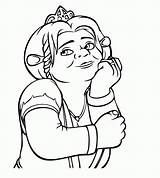Shrek Coloring Fiona Princess Library Clipart Pages sketch template