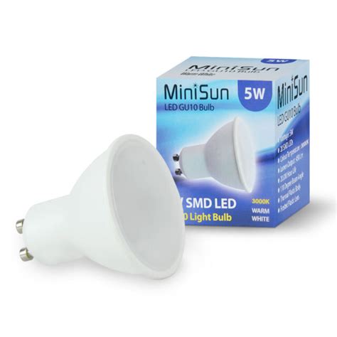 minisun smd led gu light bulbs  lightbulbs cool white   sale  ebay
