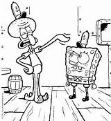 Squidward Spongebob Coloring Pages Squarepants sketch template