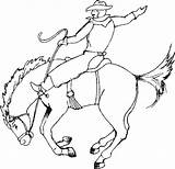 Coloring Pages Cowboy Riding Bull Rodeo Roping Kids Horse Western Bronc Team Cowboys Activities Crafts Craft Printable Characters Color Drawing sketch template
