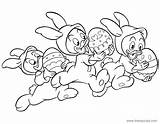 Coloring Easter Huey Pages Louie Dewey Disney Duck Donald Printable Disneyclips Mouse Minnie Mickey Bunnies Pdf sketch template