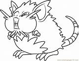 Alola Raticate Rare Pokémon Alolan Coloringonly sketch template