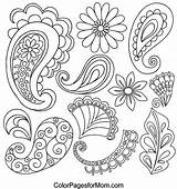 Paisley Coloring Pages Colorpagesformom Adult Drawing Patterns Paisleys Print sketch template