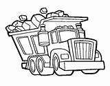 Truck Coloring Dump Pages Printable Tow Garbage Trucks Kids Rocks Wit Loaded Tons Zoey Sheets Color Colouring Print Stones Construction sketch template