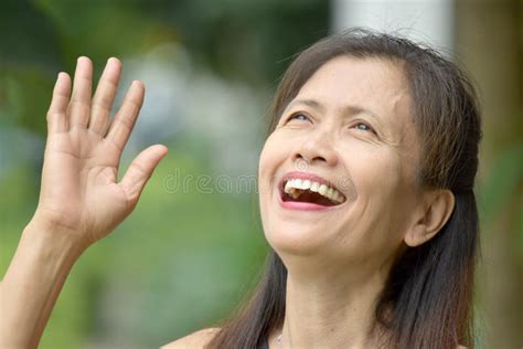 Filipina Female Senior Laughing Stock Image Image Of Philippines