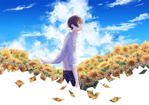 Sunflowers2 By Lluluchwan Anime Flower Anime Anime Art