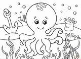 Octopus Coloring Pages Printable Drawing Supercoloring Cartoon Under Categories sketch template