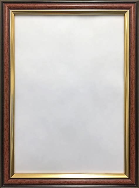 mahogany walnut  gold trim photo picture frames thin moulding