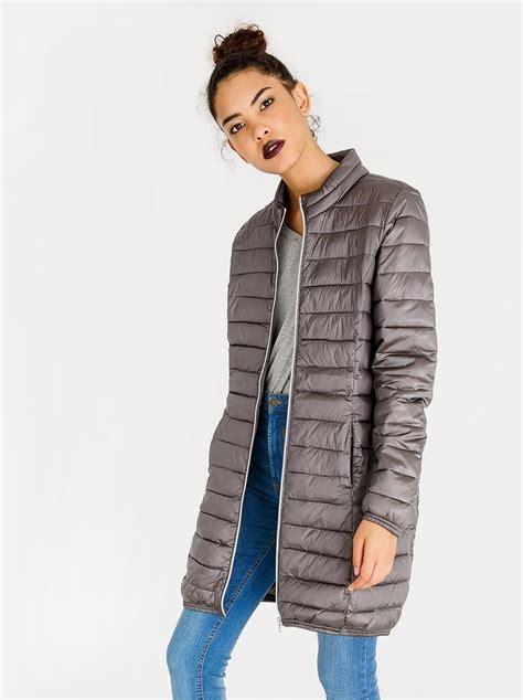 longline lightweight puffer jacket grey style republic jackets superbalistcom