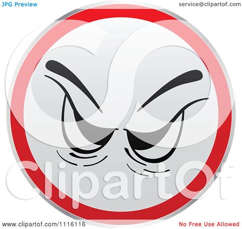 Clipart Red And White Angry Face Sign Or Icon Royalty