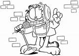 Garfield Coloring Pages Cartoon Color Comedian Character Sheets Printable Kids Characters 為孩子的色頁 Cartoons Print sketch template