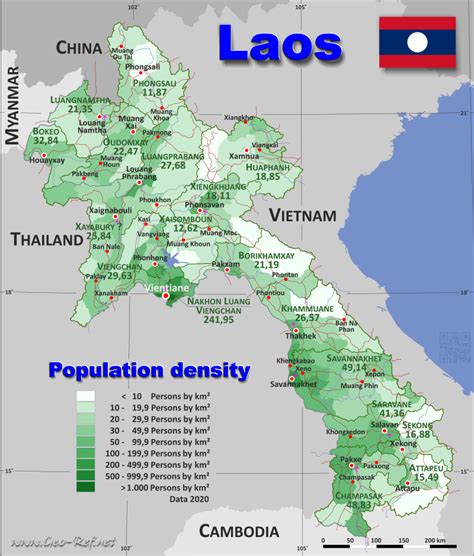 laos country data links and map by administrative structure