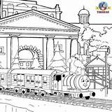 Thomas Train Coloring Pages Engine Tank Clip Kids Printable Friends Percy Drawing Childrens Color Light Toys Games Worksheets Great sketch template