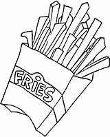 Fries French Coloring Pages Supercoloring Color sketch template