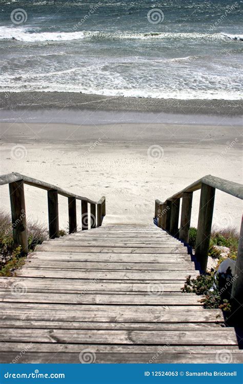 steps   beach stock image image  boardwalk ocean