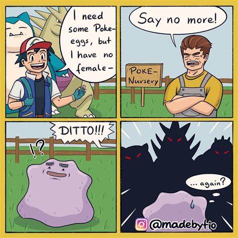 ditto the breeding machine in 2020 pokemon funny pokemon memes comics