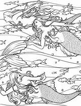 Coloring Pages Mermaid Adult Fantasy Creature Mermaids Sea Ocean Adults Selina Calm Lagoon Drawing Collection Fenech Color Printable Coloriage Books sketch template