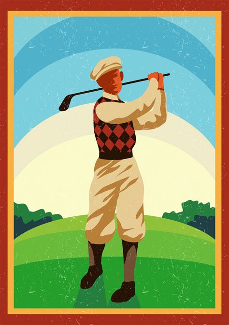 vintage golf  vector art  vecteezy