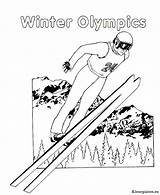 Kleurplaten Skieen Kleurplaat Skifahren Saltos Springen Fisica Colorear Skiing Esqui sketch template