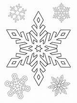 Snowflake Drawing Simple Kids sketch template