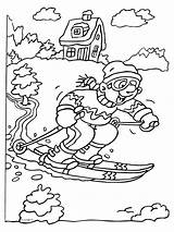 Kleurplaten Wintersport Skien Kleurplaat Skiën Olympische Winterspelen Skilift Bezoeken Slee sketch template