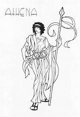 Athena Goddesses Hera Coloringhome sketch template