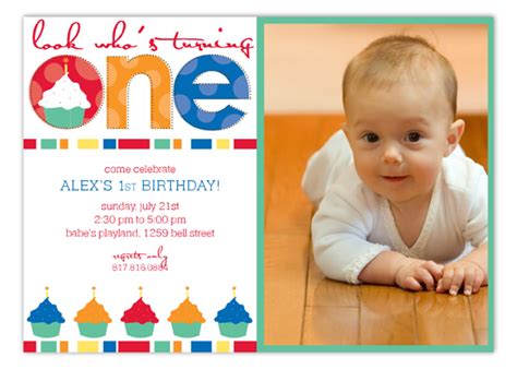 turning  primary colors photo card polka dot invitations