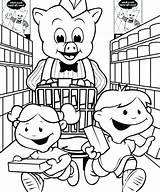 Coloring Pages Grocery Store Supermarket Shopping Getcolorings Color sketch template