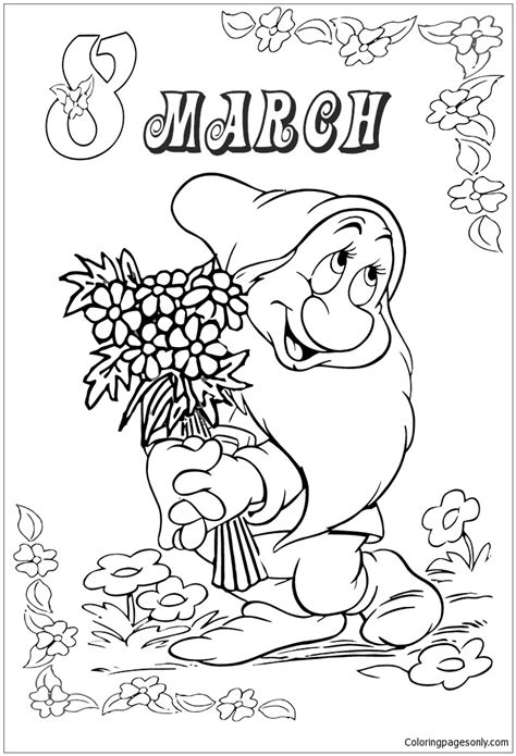 flowers   march coloring pages womens day coloring pages