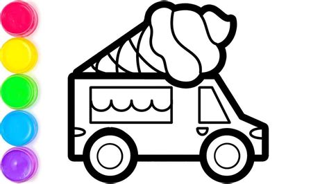 ice cream truck printable coloring page  creative photo  ice