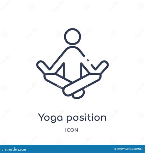 linear yoga position icon  behavior outline collection thin