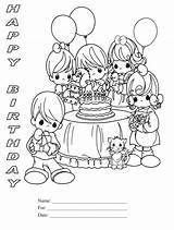 Birthday Coloring Party Happy Pages Color sketch template