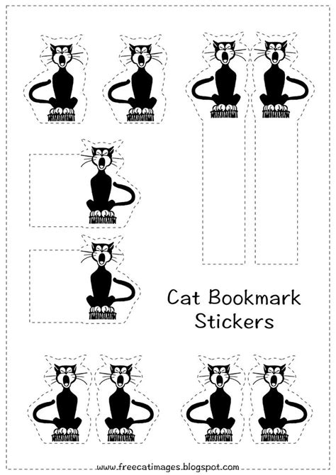 free printable cat bookmarks and stickers freebie free printables and more pinterest