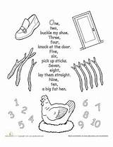 Buckle Shoe Nursery Rhymes Two Preschool Coloring Rhyme Worksheets Activities Worksheet Rhyming Lyrics Songs Education Printable Fairy Poems Vintage Kids sketch template