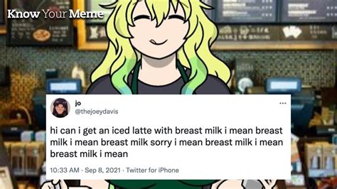 hi can i get an iced latte with breast milk i mean what s up with