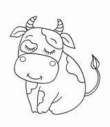 Cow Coloring Pages Cute Printable Baby Kids Animal Drawing Cutie Moo Cows Para Getdrawings Print Brown Sheets Color sketch template