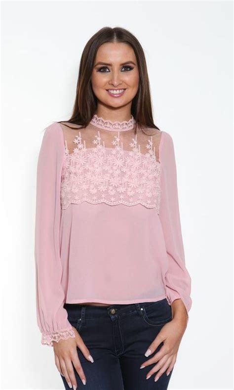 Kash Anna Pink Sheer Blouse