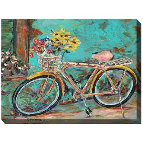 teal bicycle outdoor canvas art