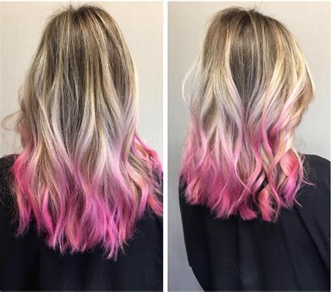 pink tips are a sweet and girly valentine s day hair look
