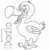 Dodo Coloring Bird Pages Getcolorings Printable Color sketch template