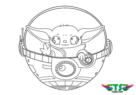 drawing baby yoda coloring page cute  created  coloring page
