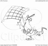 Rat Carrying Checkered Flag Toonaday Royalty Outline Illustration Cartoon Rf Clip 2021 sketch template