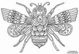 Mandala Bee Mandalas Bees Insect Bumblebee Bumble Patreon Zentangle Welshpixie Drawn Orig12 sketch template
